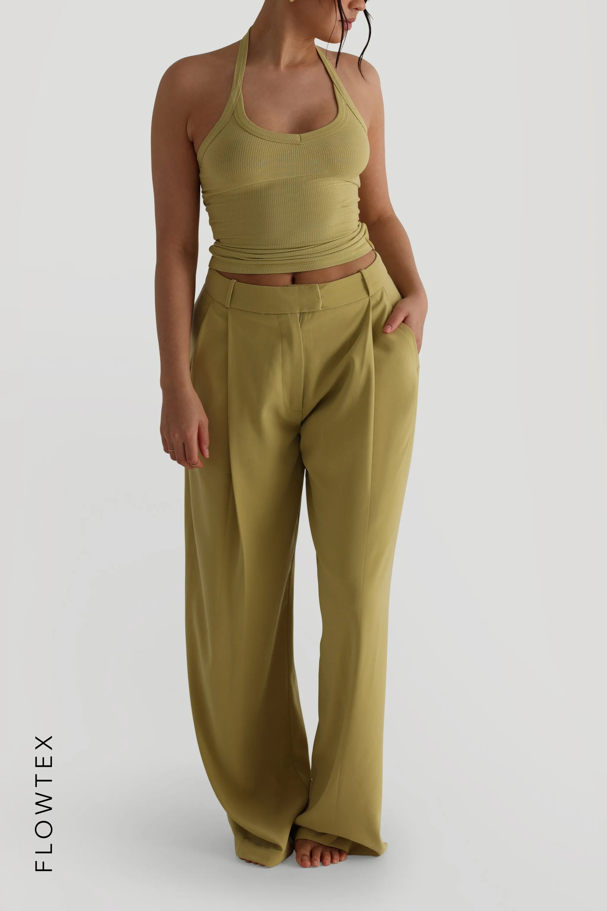 The Ivy Wide-Leg Trousers - Golden Olive sold by My outfit online product image thumbnail 4