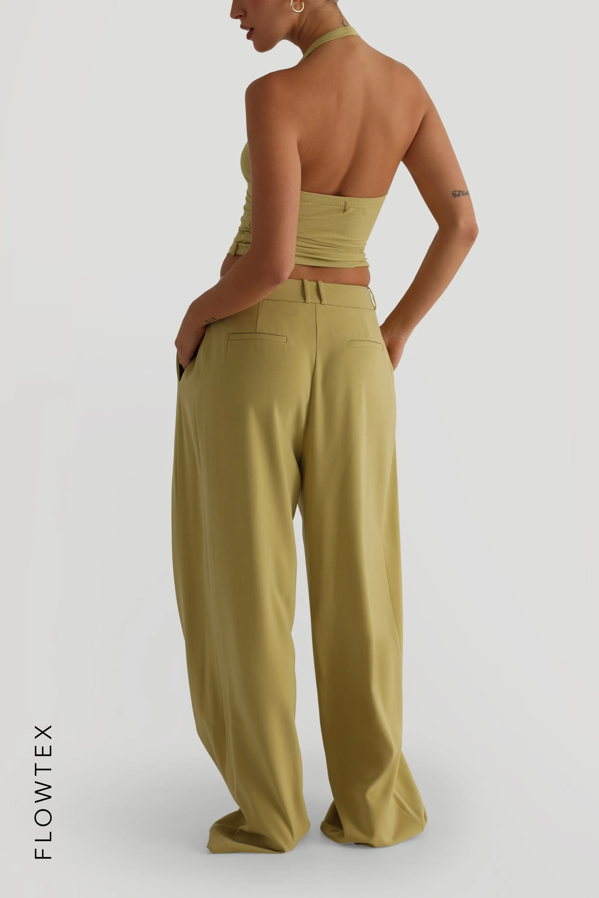The Ivy Wide-Leg Trousers - Golden Olive sold by My outfit online product image thumbnail 3