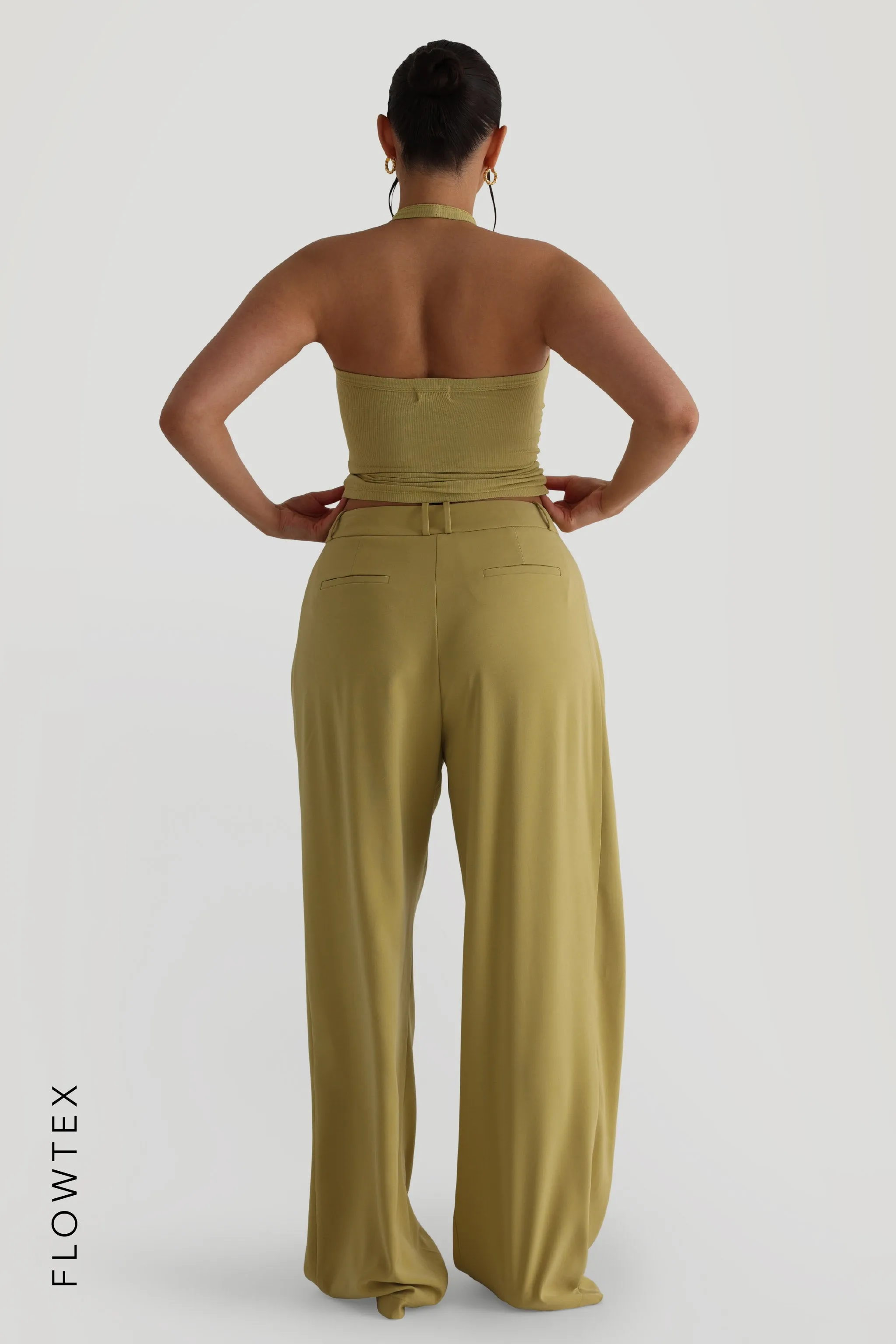 The Ivy Wide-Leg Trousers - Golden Olive sold by My outfit online product image thumbnail 5