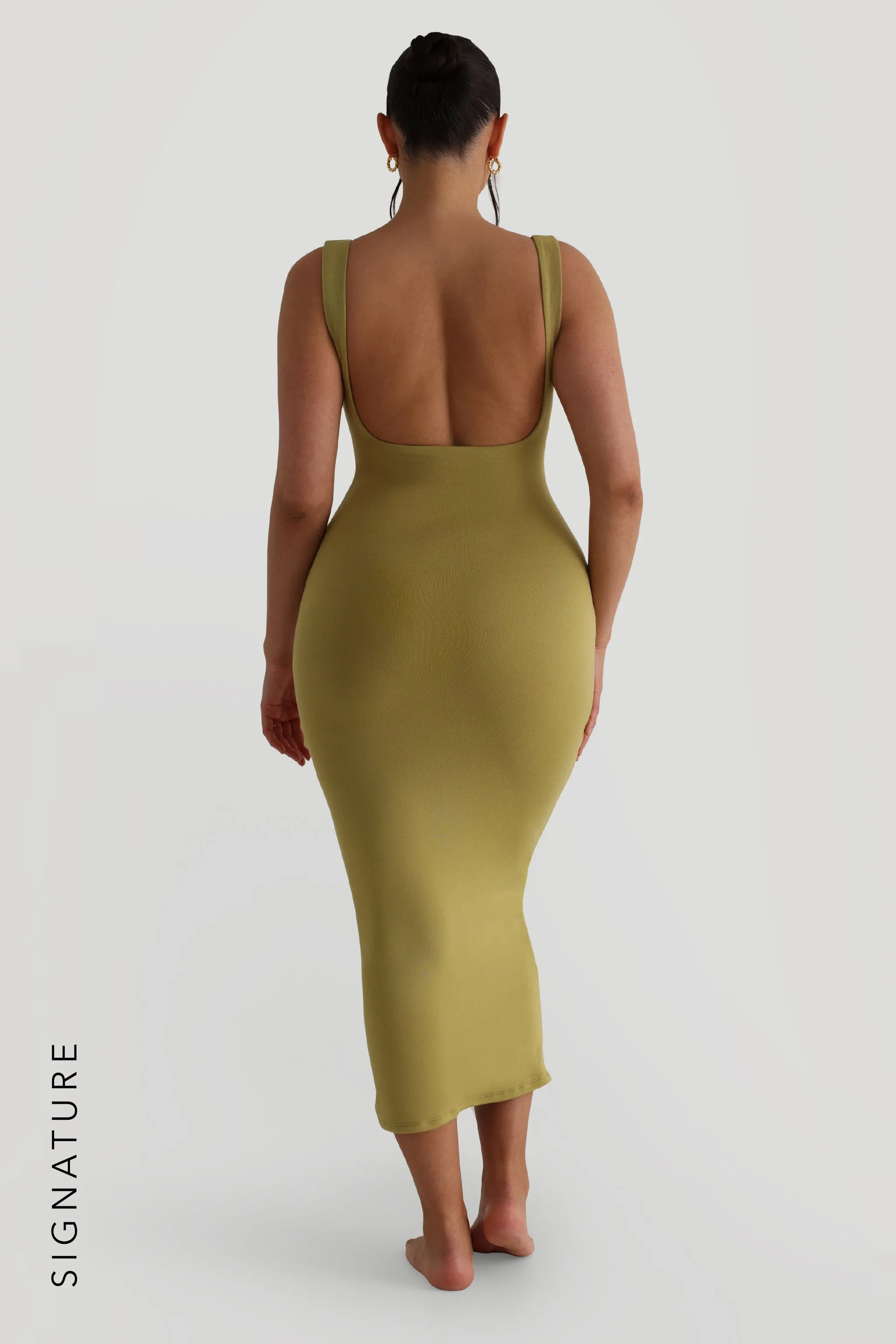 Low Back Maxi Dress - Golden Olive sold by My outfit online