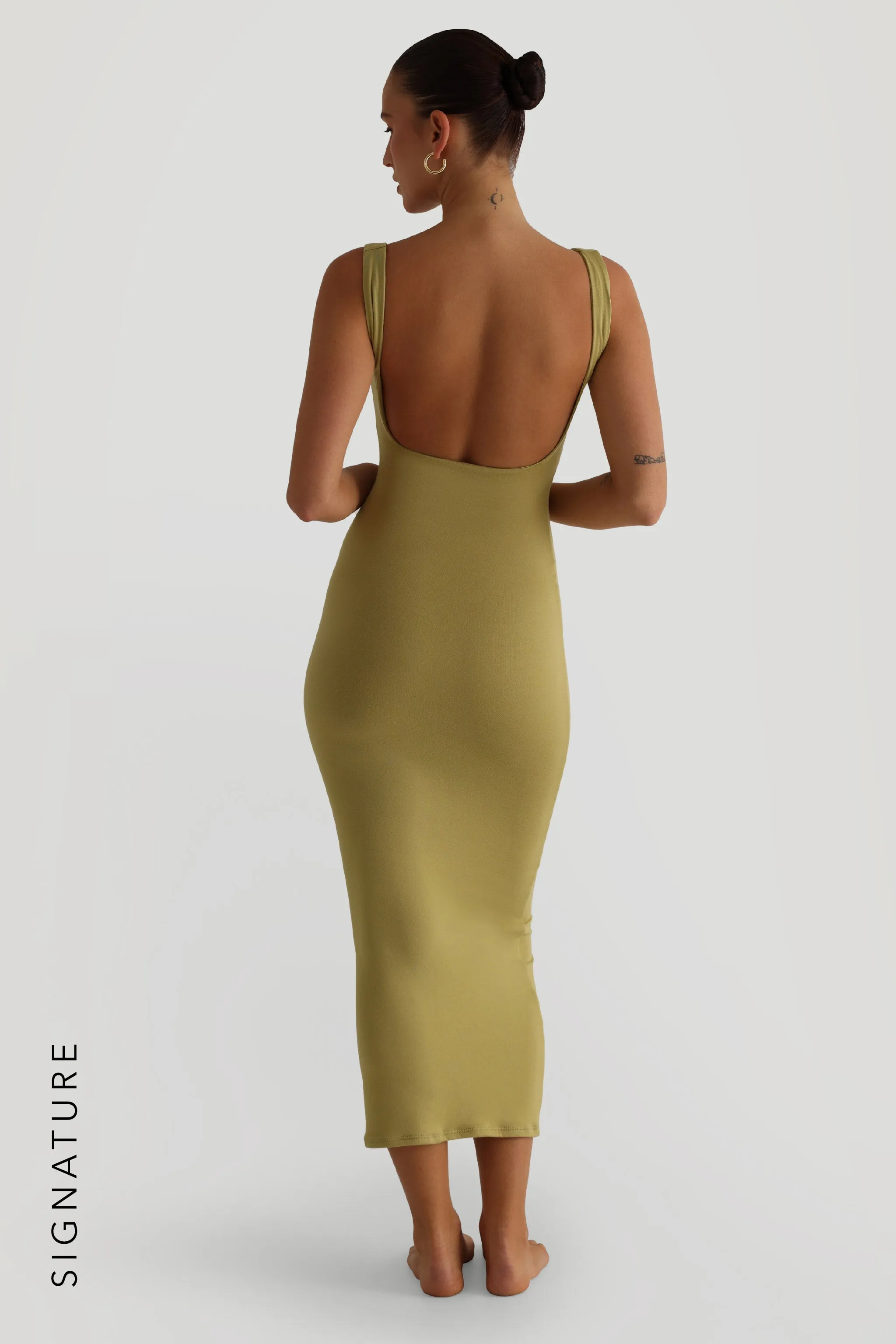 Low Back Maxi Dress - Golden Olive sold by My outfit online product image thumbnail 3