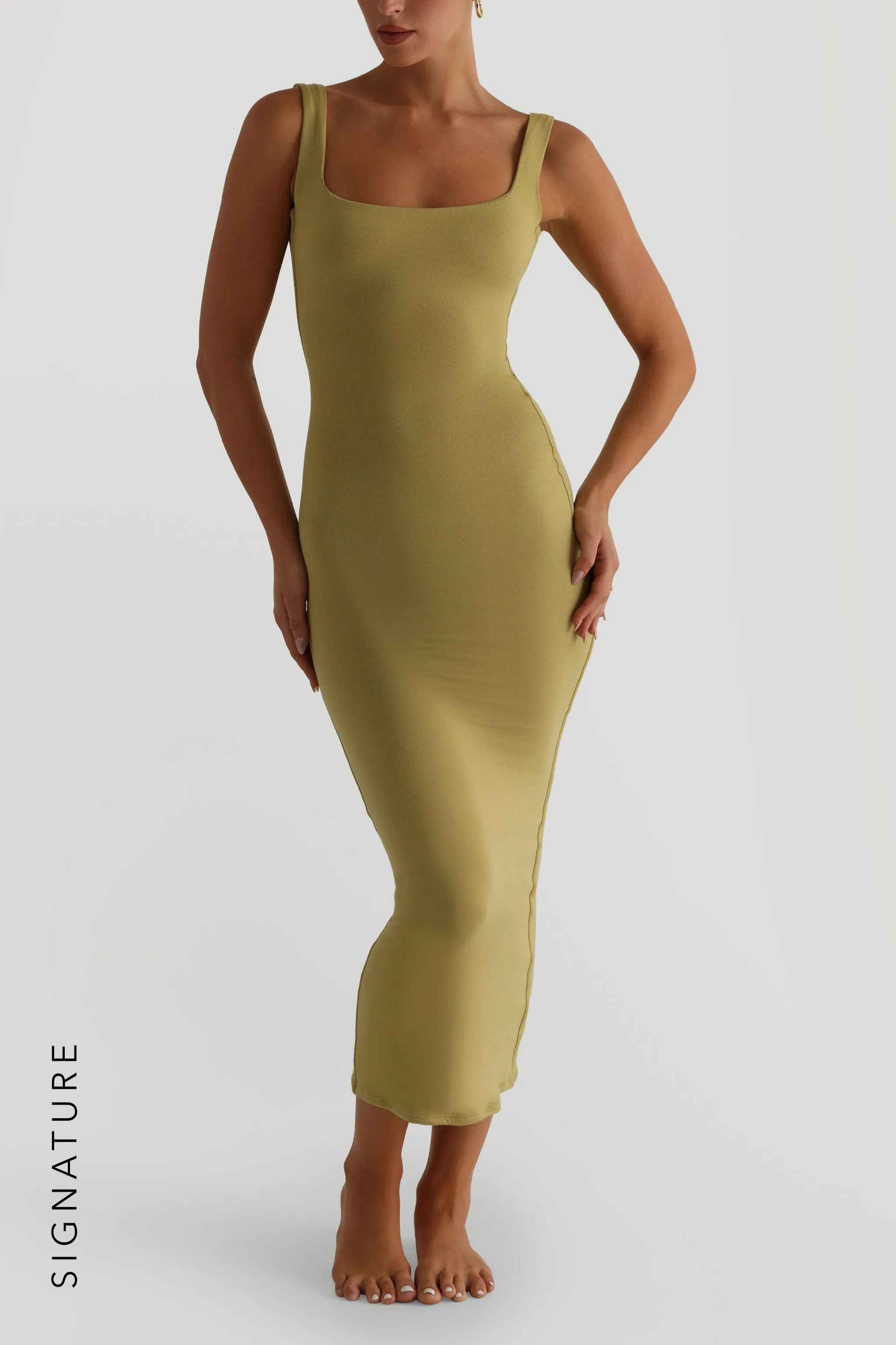 Low Back Maxi Dress - Golden Olive sold by My outfit online product image thumbnail 4