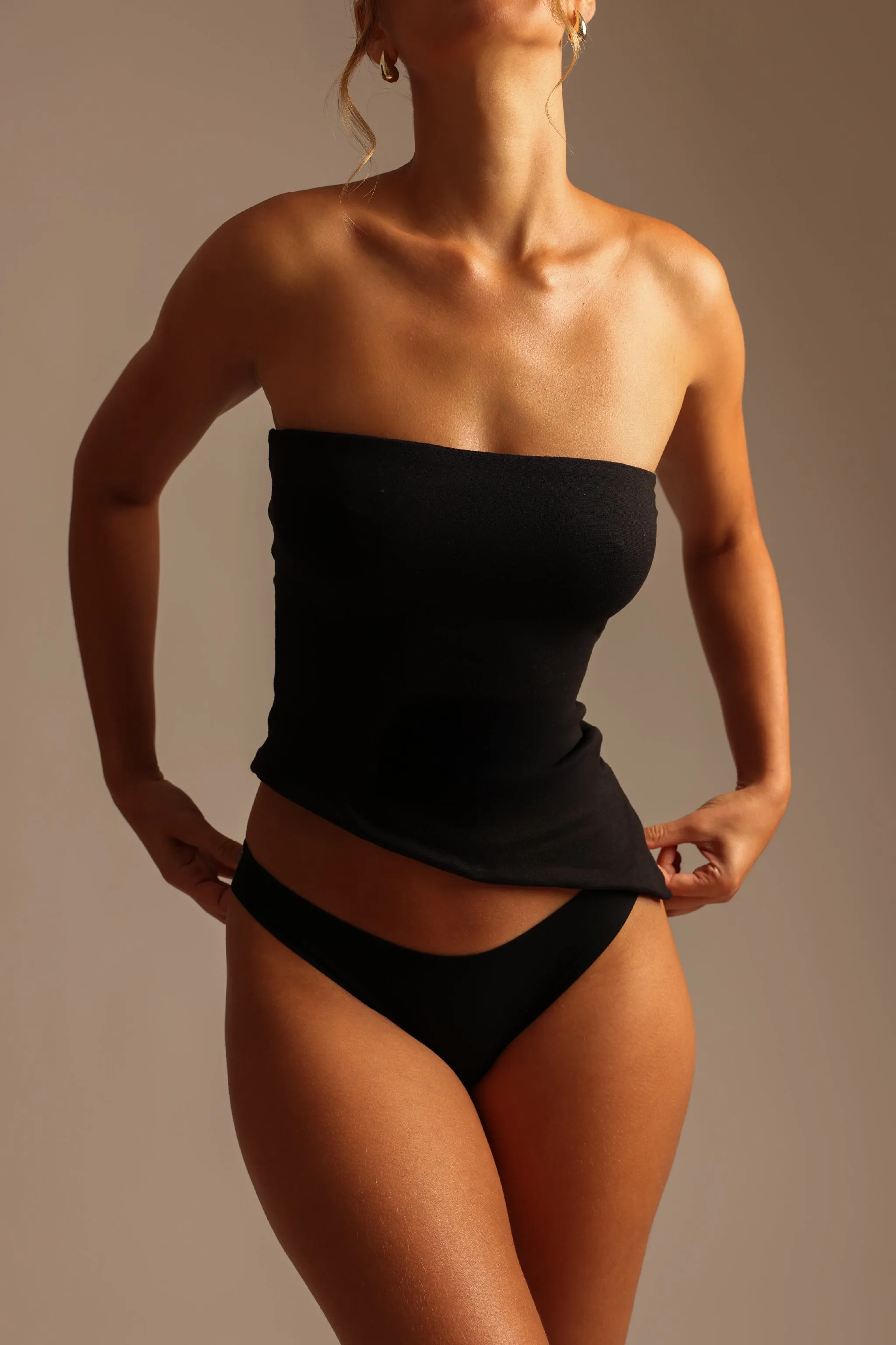 The Asymmetrical Tube Top - Black sold by My outfit online