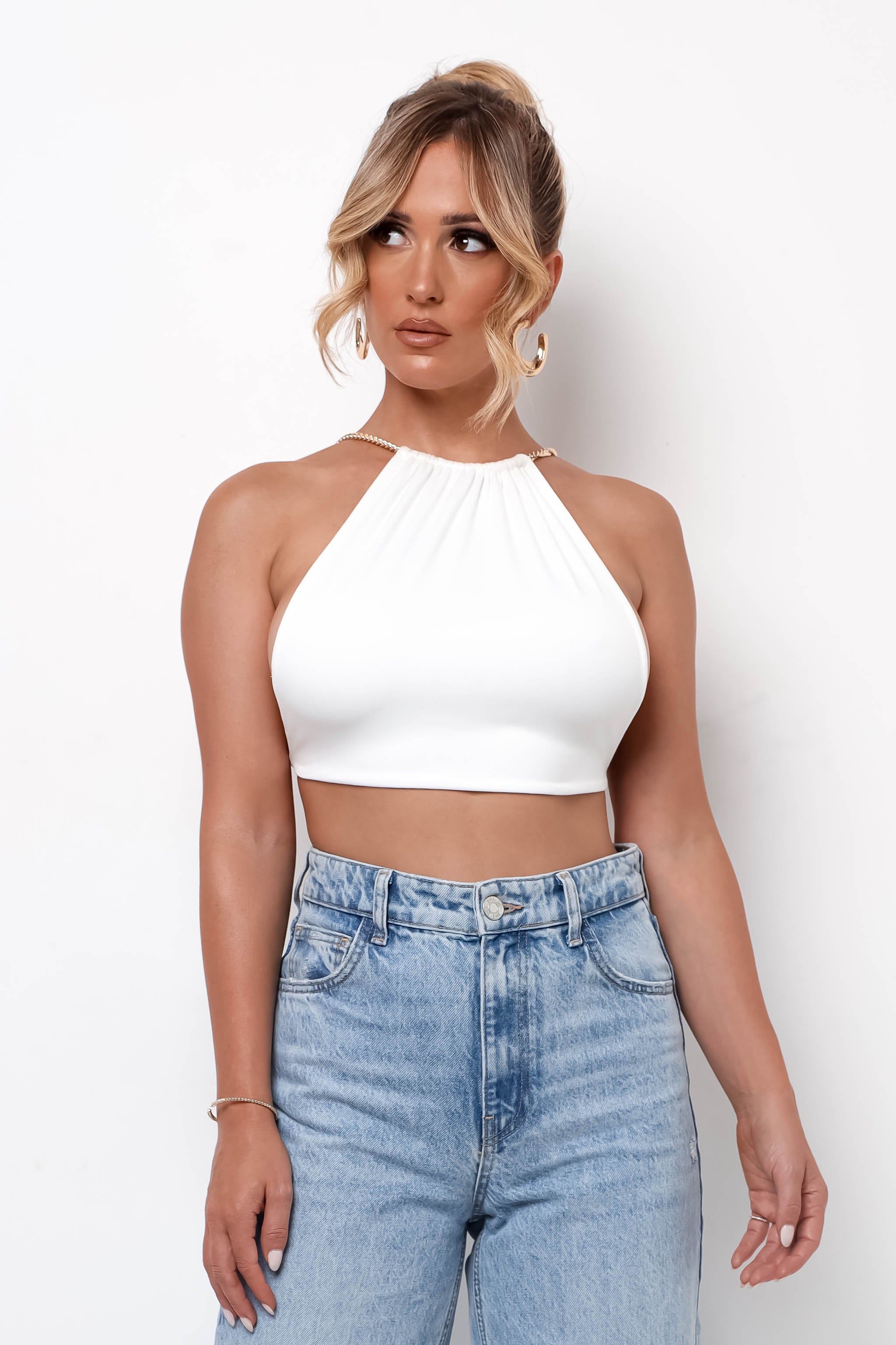 Amber Crop Top - White sold by My outfit online product image thumbnail 2