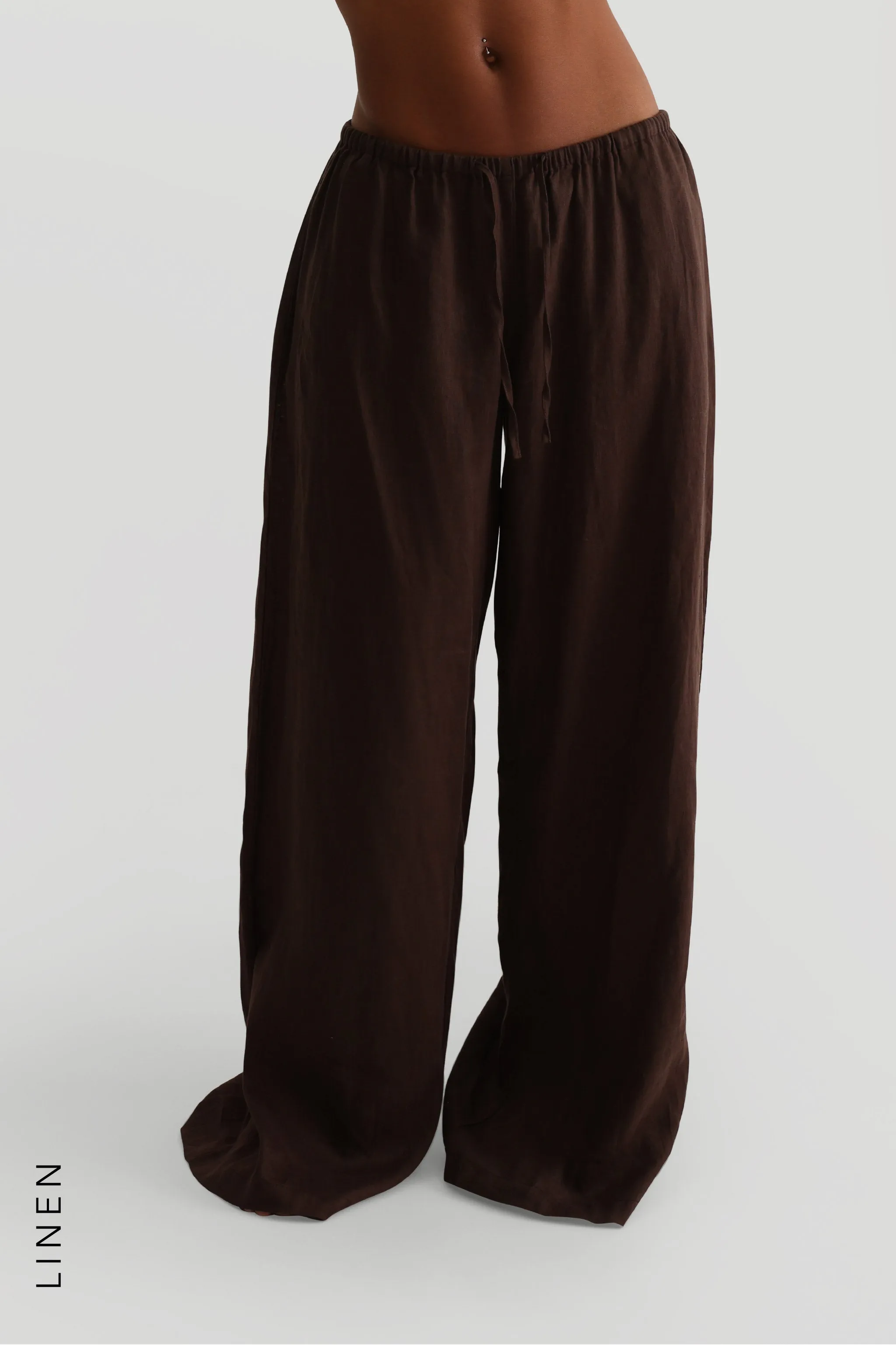 Heritage Linen Wide-Leg Pants - Terra sold by My outfit online product image thumbnail 3