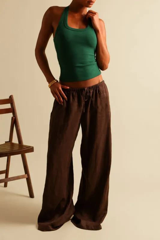 Heritage Linen Wide-Leg Pants - Terra sold by My outfit online