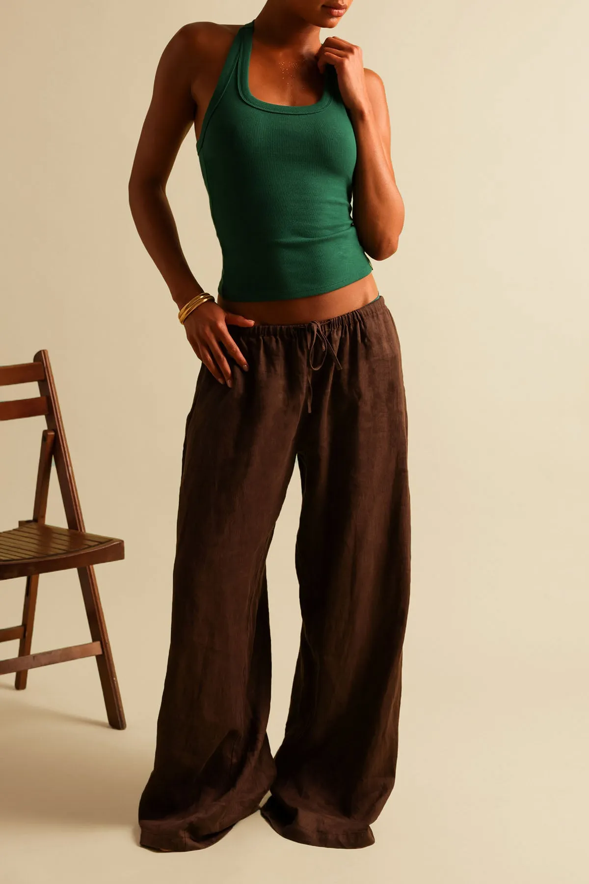 Heritage Linen Wide-Leg Pants - Terra sold by My outfit online