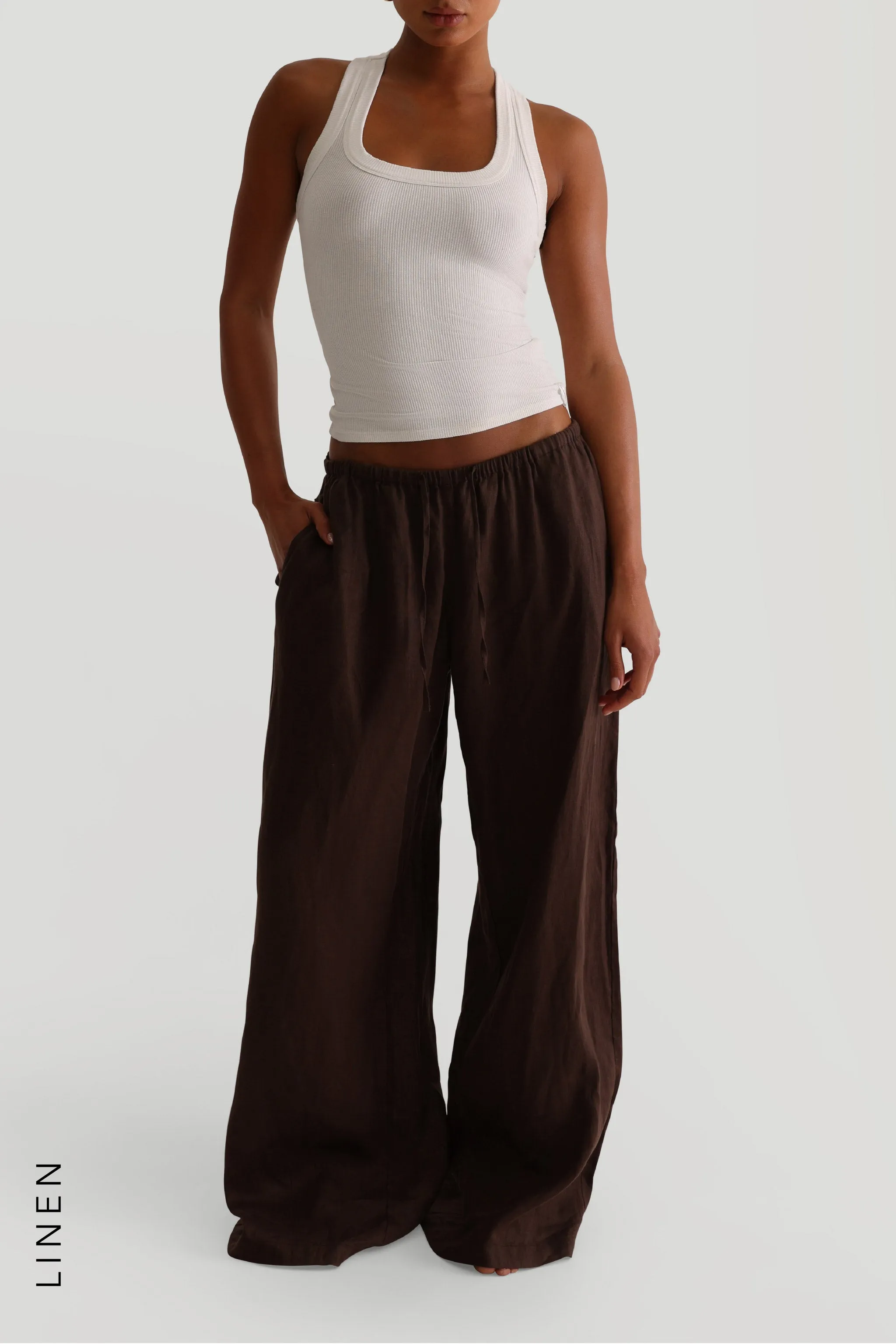 Heritage Linen Wide-Leg Pants - Terra sold by My outfit online product image thumbnail 5