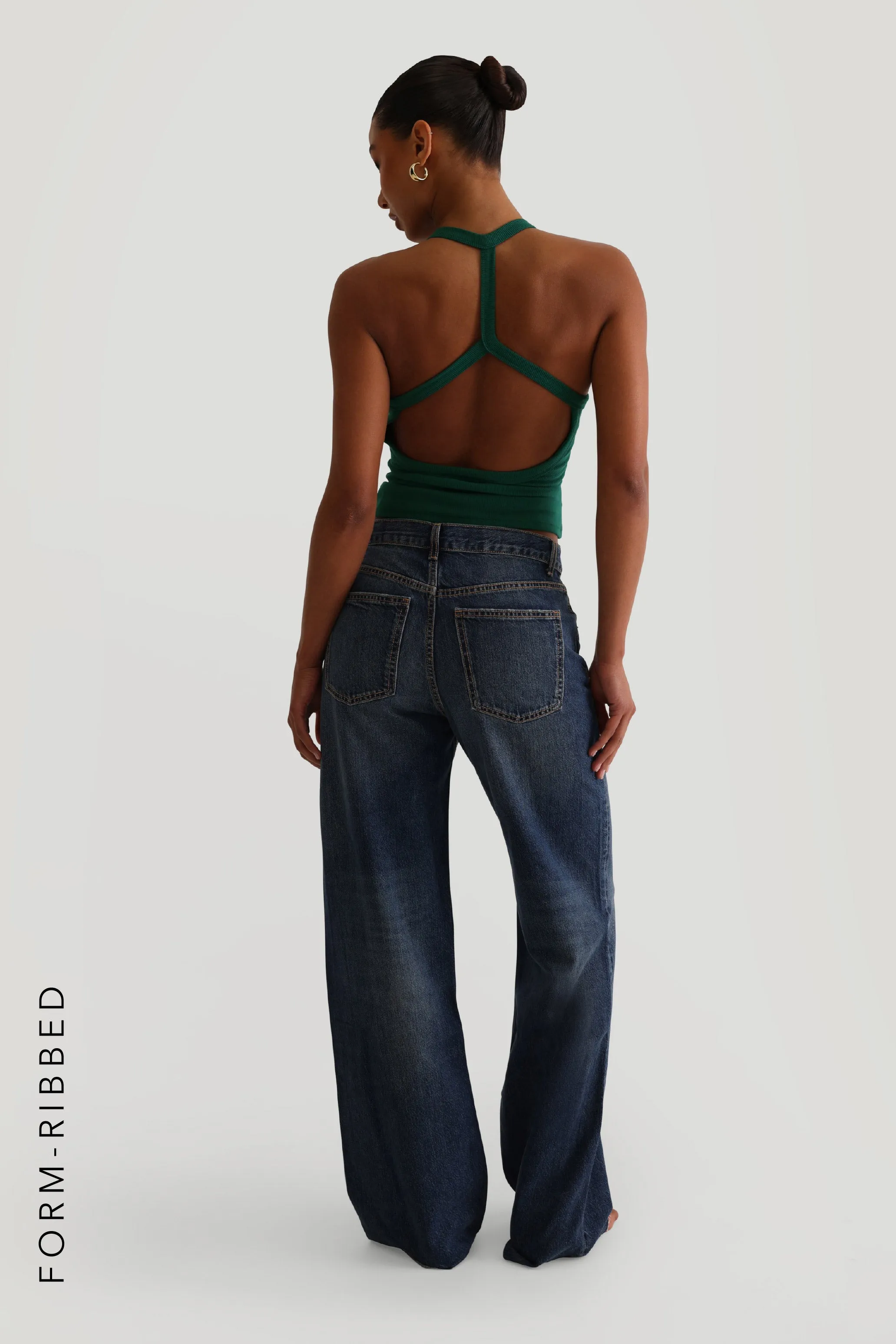 Form-Ribbed Split-Back Tank Top - Cucumber sold by My outfit online product image thumbnail 3
