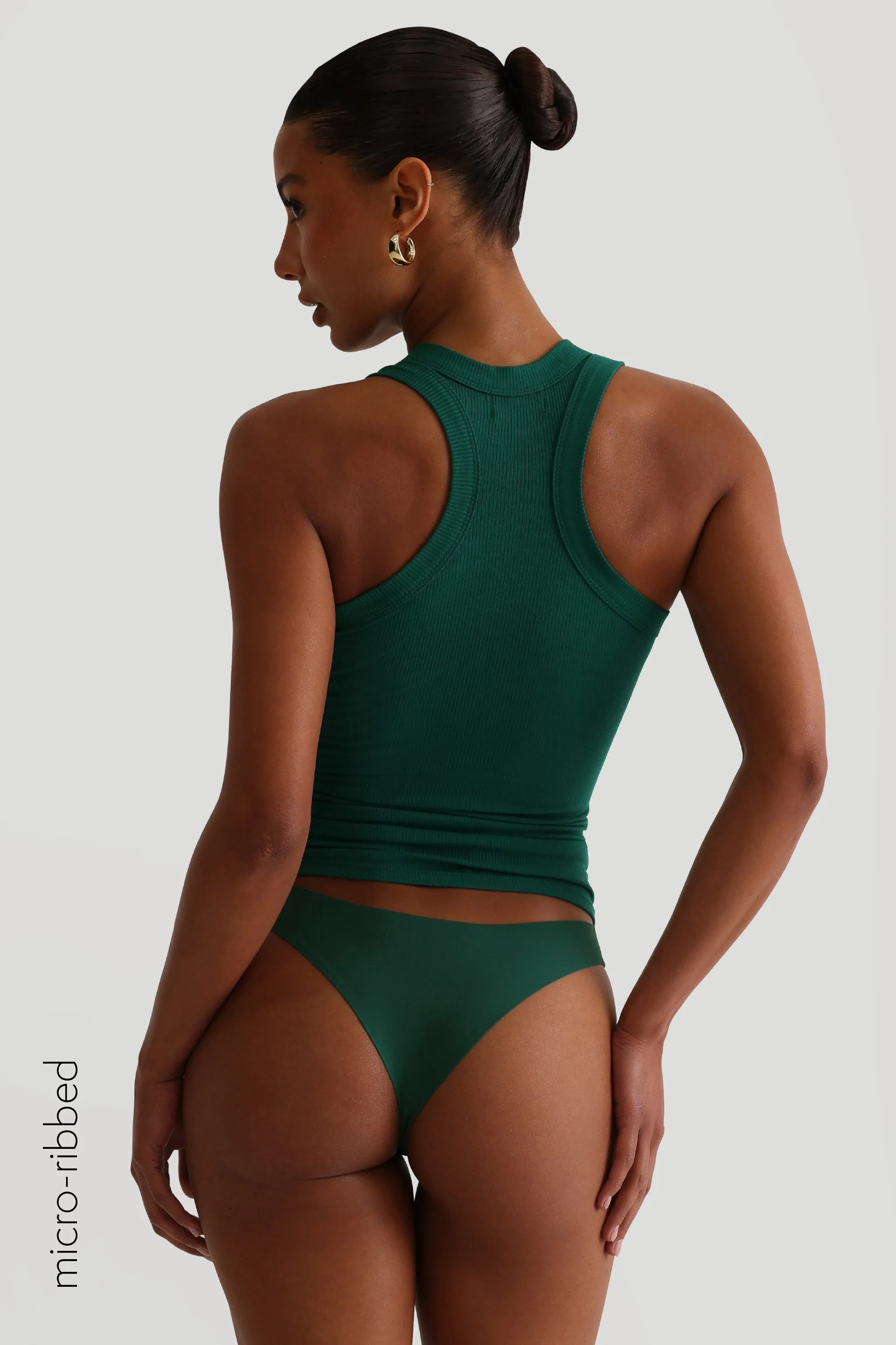 T-Shape Micro-Ribbed Tank Top - Cucumber sold by My outfit online