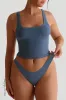 Square Neck Micro-Ribbed Tank Top - Breeze sold by My outfit online
