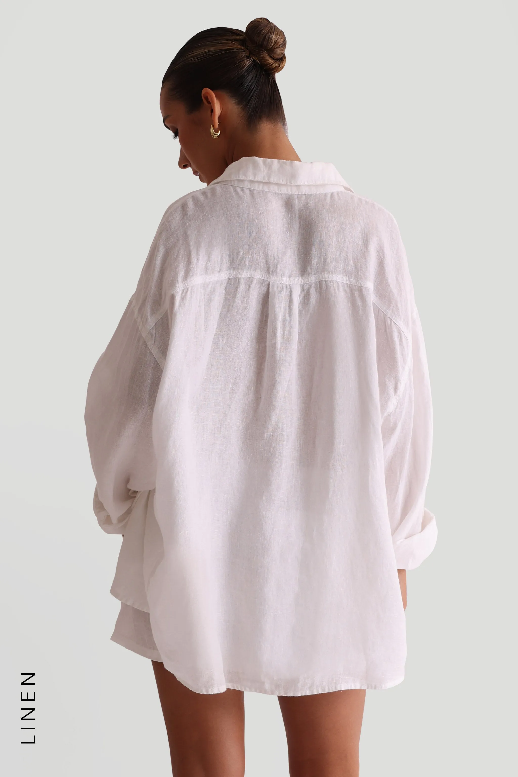 The Oversized Linen Button-Down Top - White sold by My outfit online product image thumbnail 4