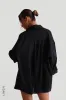 The Oversized Linen Button-Down Top - Black sold by My outfit online
