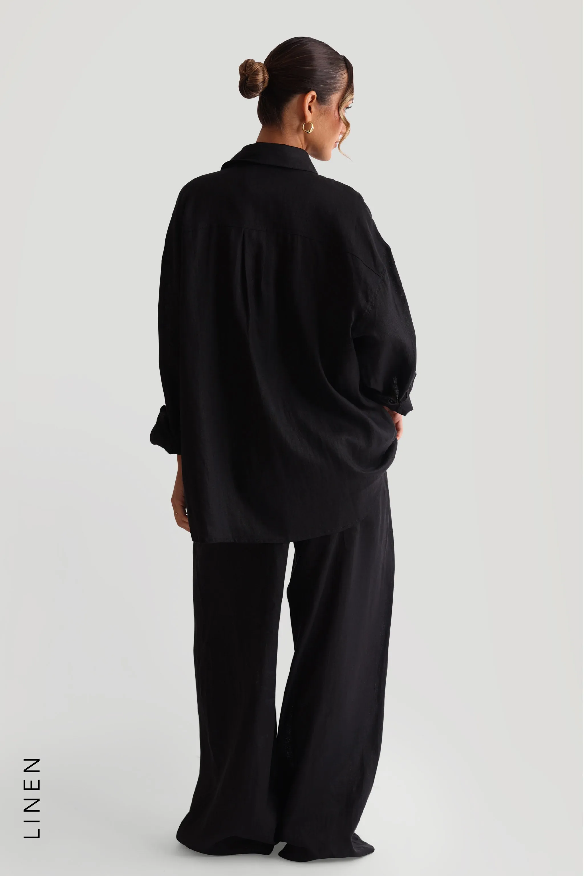 The Oversized Linen Button-Down Top - Black sold by My outfit online product image thumbnail 2