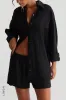The Oversized Linen Button-Down Top - Black sold by My outfit online