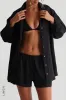The Oversized Linen Button-Down Top - Black sold by My outfit online