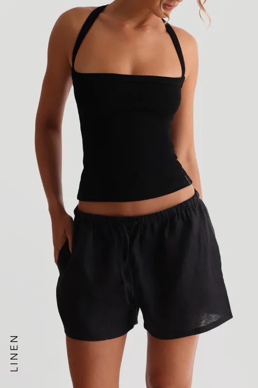 Heritage Linen Shorts - Black sold by My outfit online