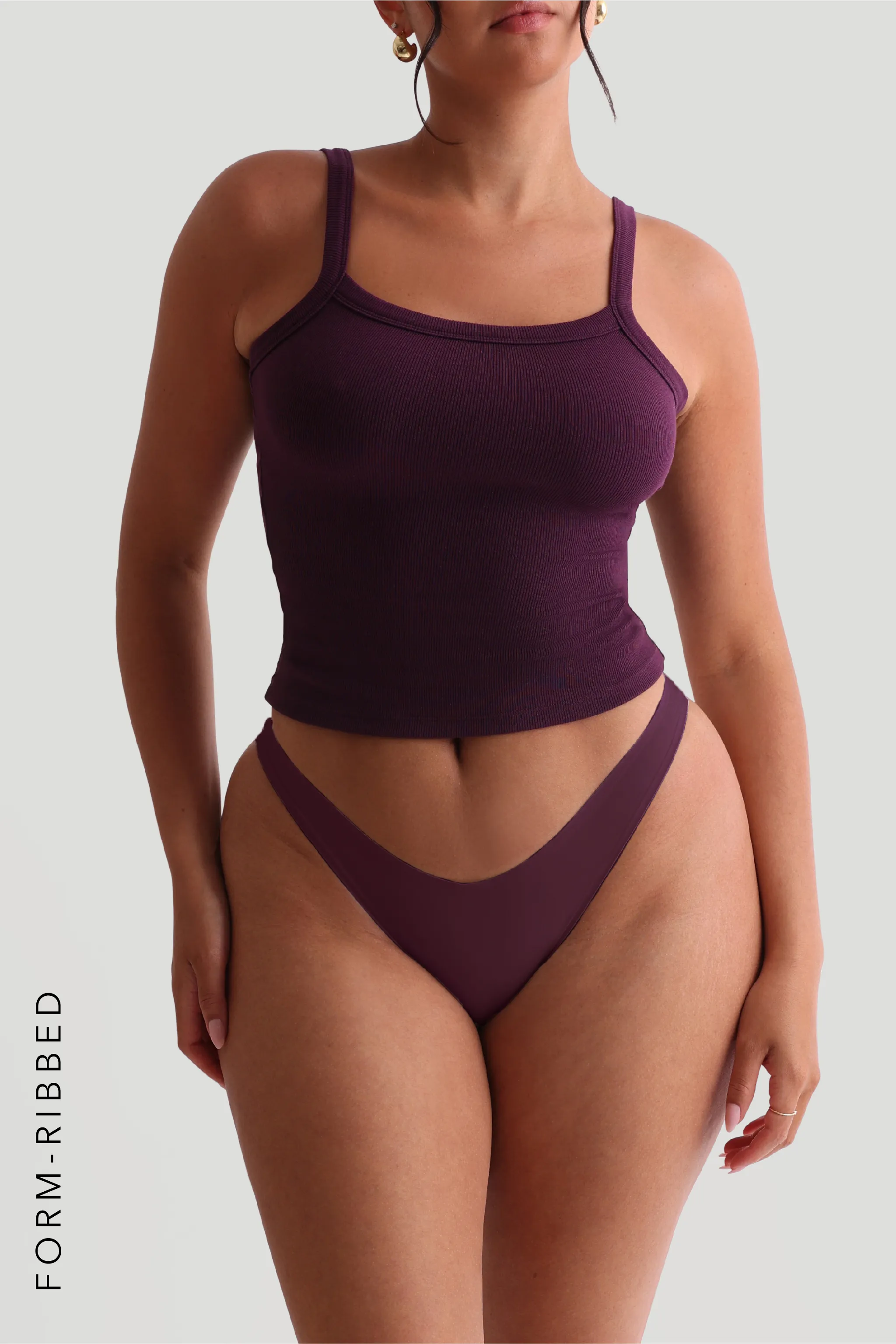 Form-Ribbed Open-Back Tank Top - Grape sold by My outfit online product image thumbnail 2