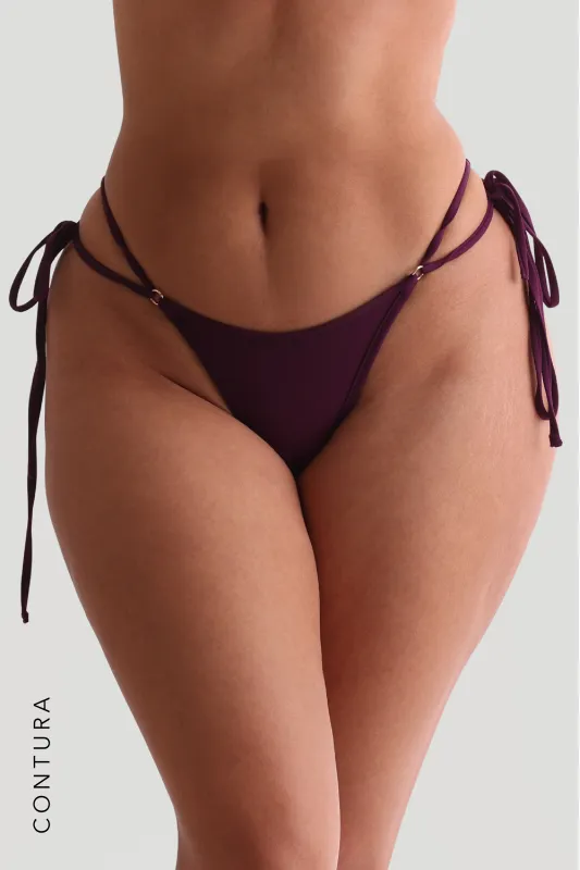 Double Strap Cheeky Bikini Bottom - Grape made by My outfit online