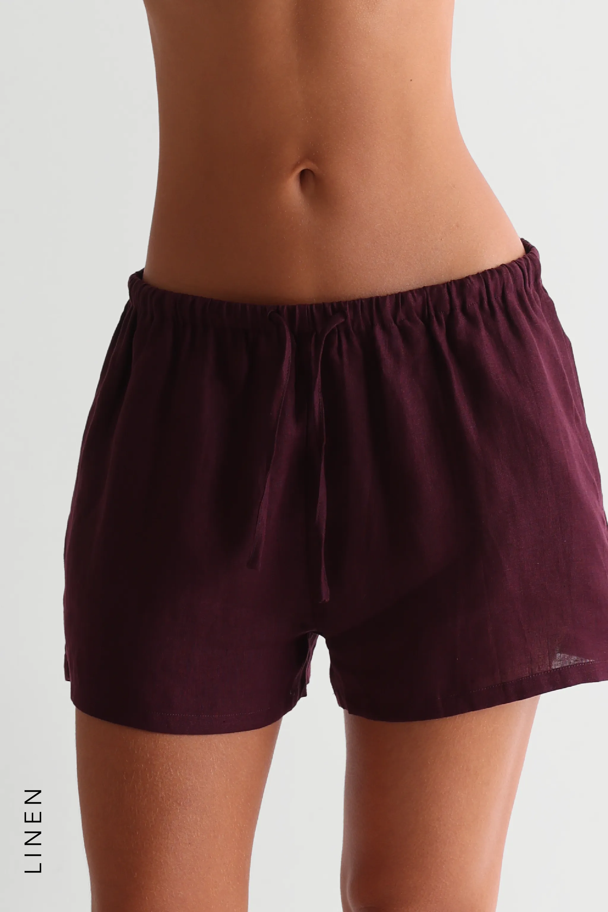 Heritage Linen Shorts - Grape sold by My outfit online product image thumbnail 3