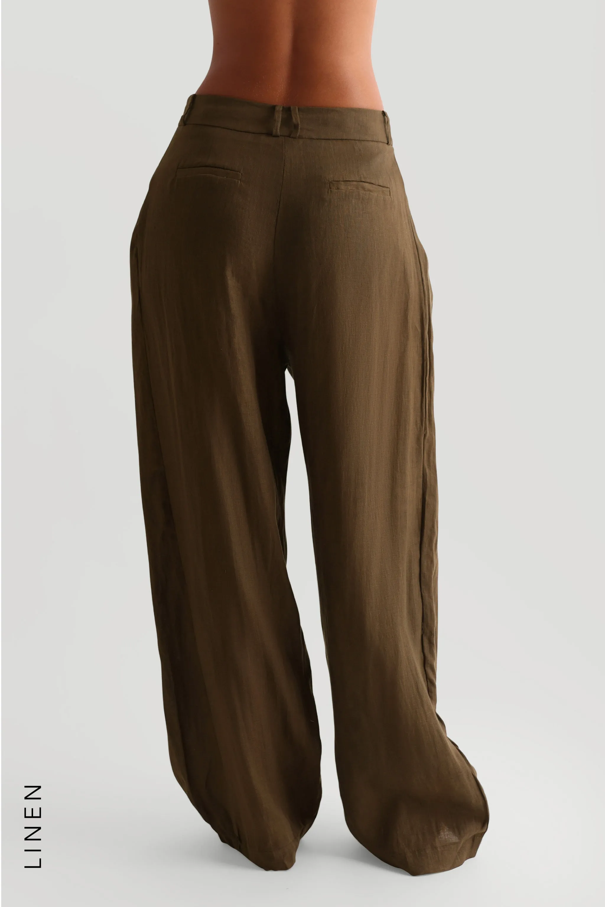 The Ivy Wide-Leg Linen Trousers - Terra sold by My outfit online product image thumbnail 4