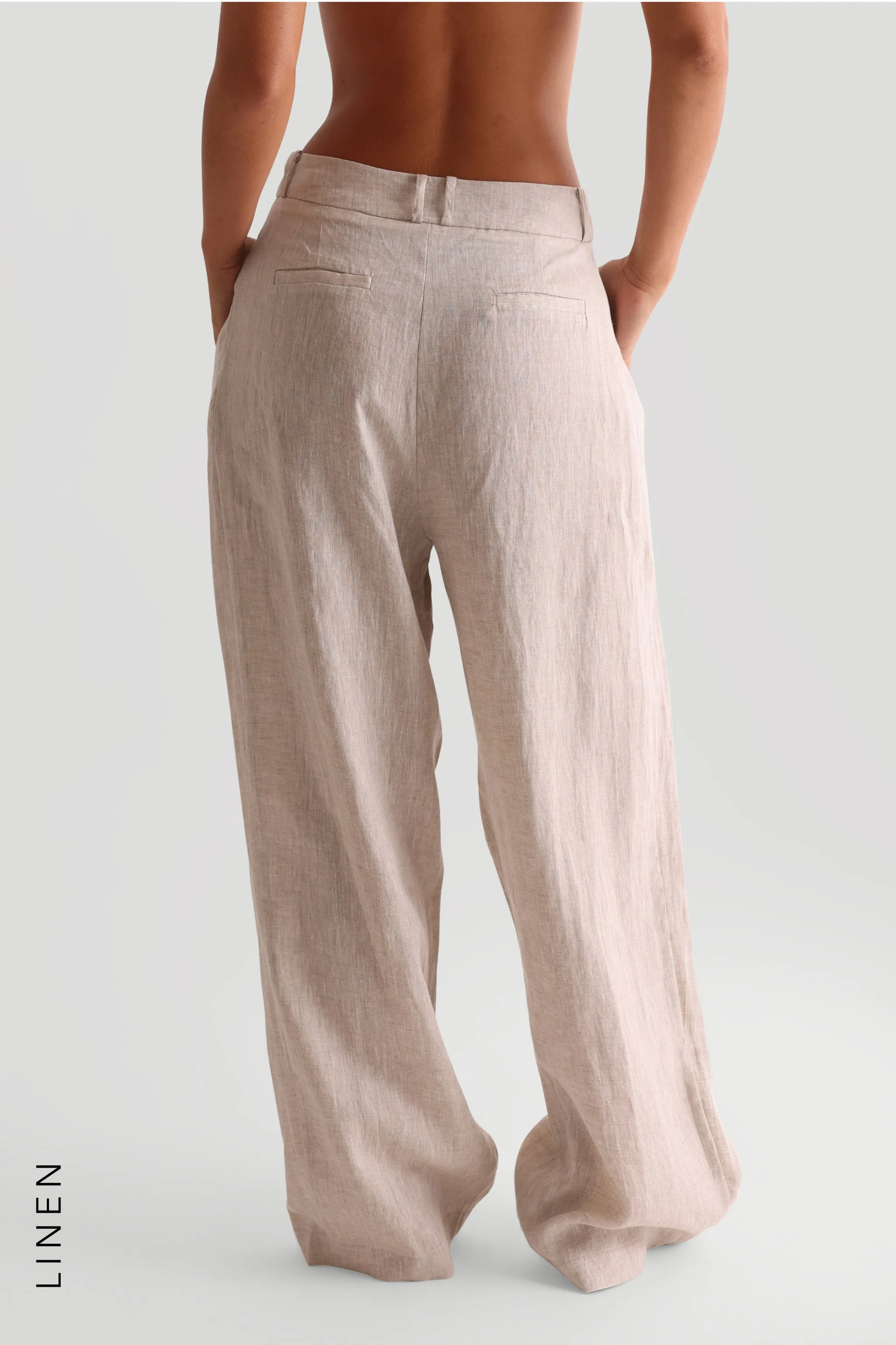 The Ivy Wide-Leg Linen Trousers - Sand sold by My outfit online product image thumbnail 2