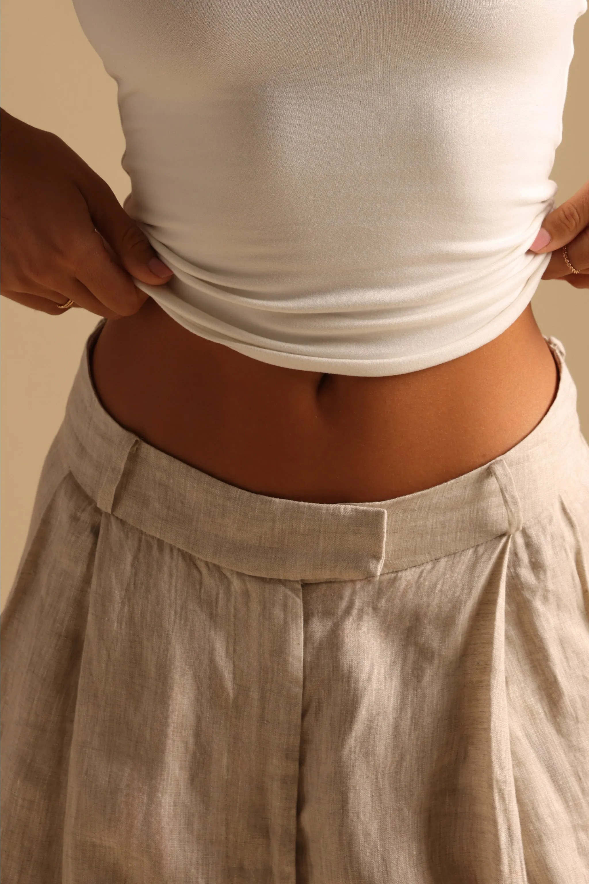 The Ivy Wide-Leg Linen Trousers - Sand sold by My outfit online product image thumbnail 3