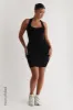 T-Shape Micro-Ribbed Mini Dress - Black sold by My outfit online