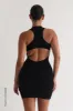 T-Shape Micro-Ribbed Mini Dress - Black sold by My outfit online