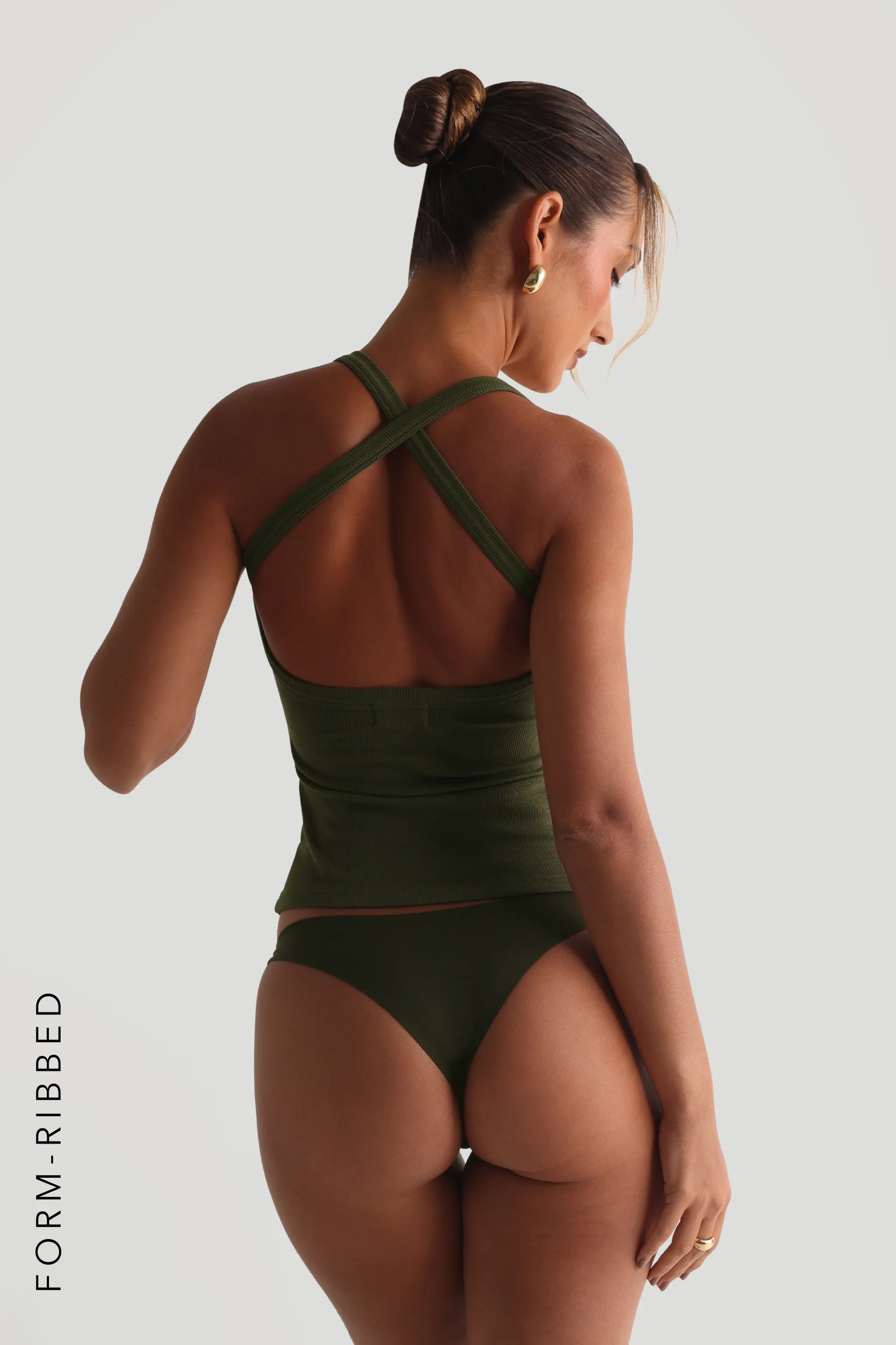 Form-Ribbed Cross-Back Tank Top - Cypress sold by My outfit online product image thumbnail 2