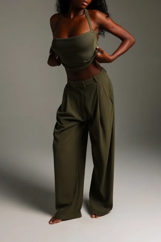 The Ivy Wide-Leg Trousers - Cypress sold by My outfit online