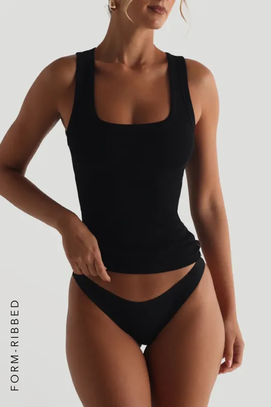 Essential Form-Ribbed Tank Top - Black sold by My outfit online