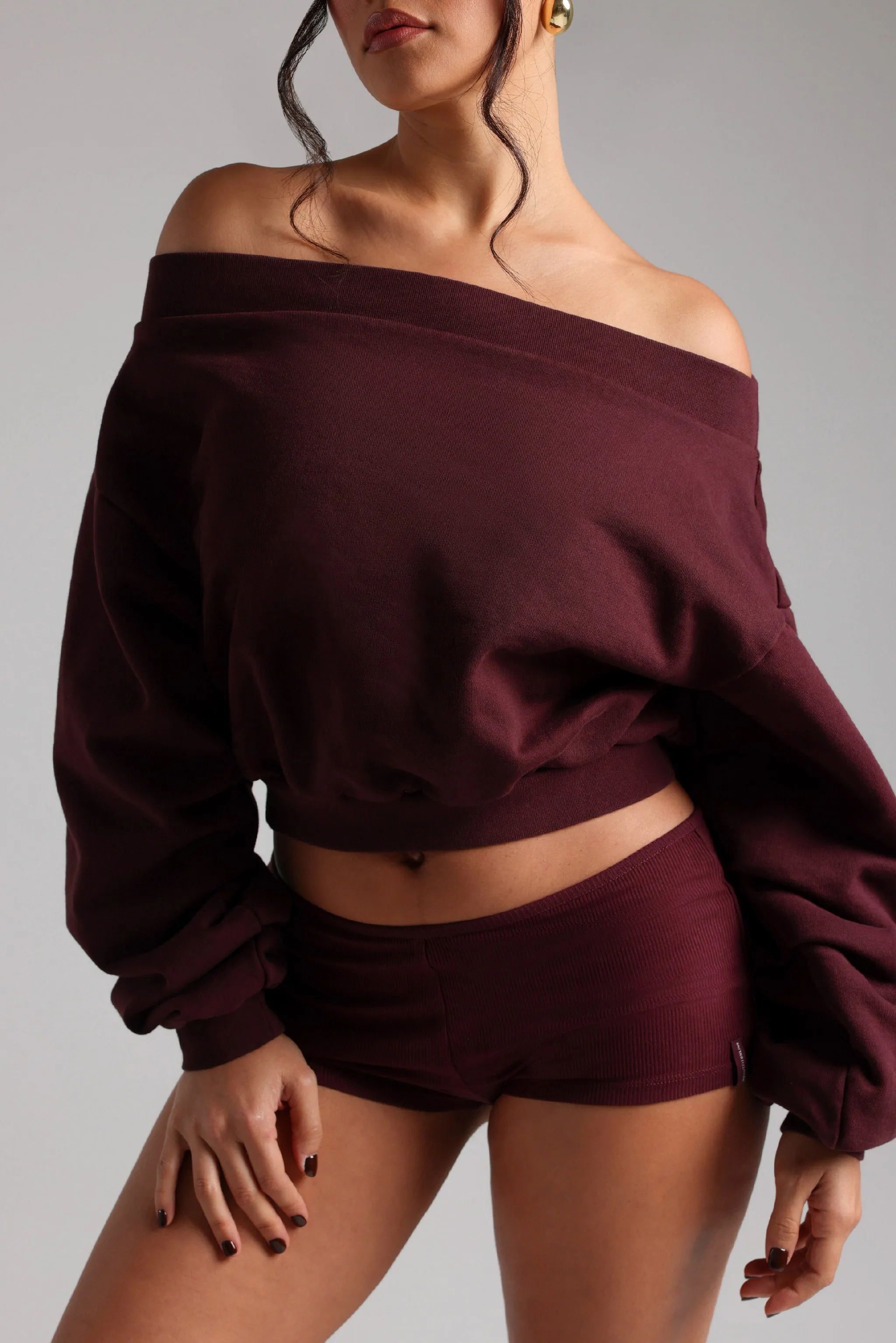 DROP SHOULDER SWEATSHIRT - Black Cherry sold by My outfit online
