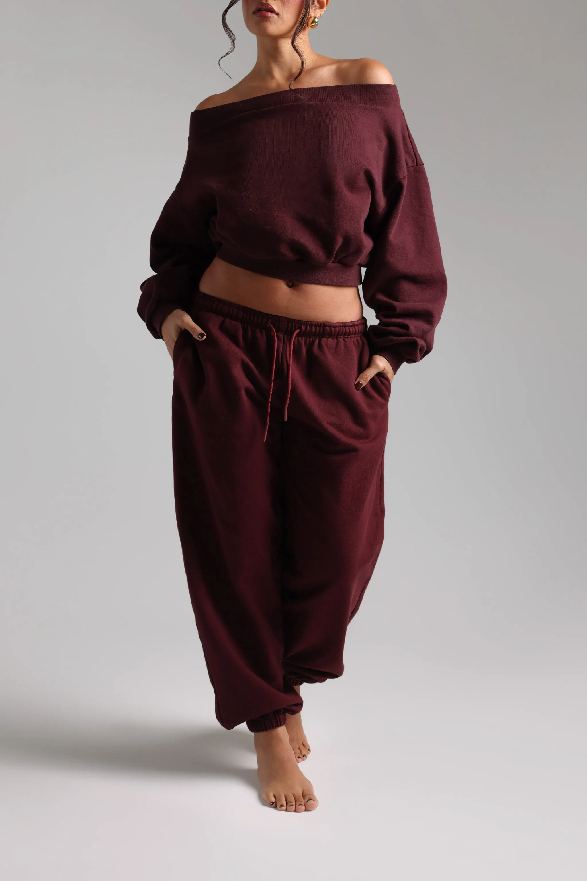 DROP SHOULDER SWEATSHIRT - Black Cherry sold by My outfit online product image thumbnail 2