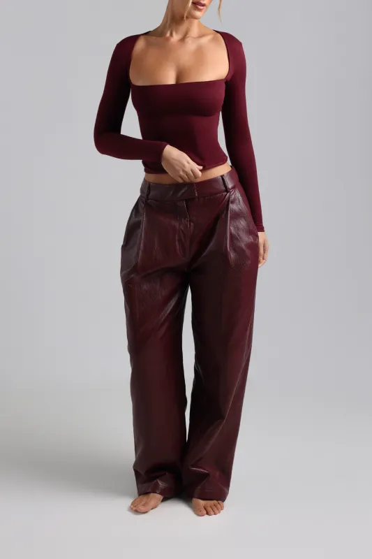 Frame Long Sleeve Top - Black Cherry sold by My outfit online