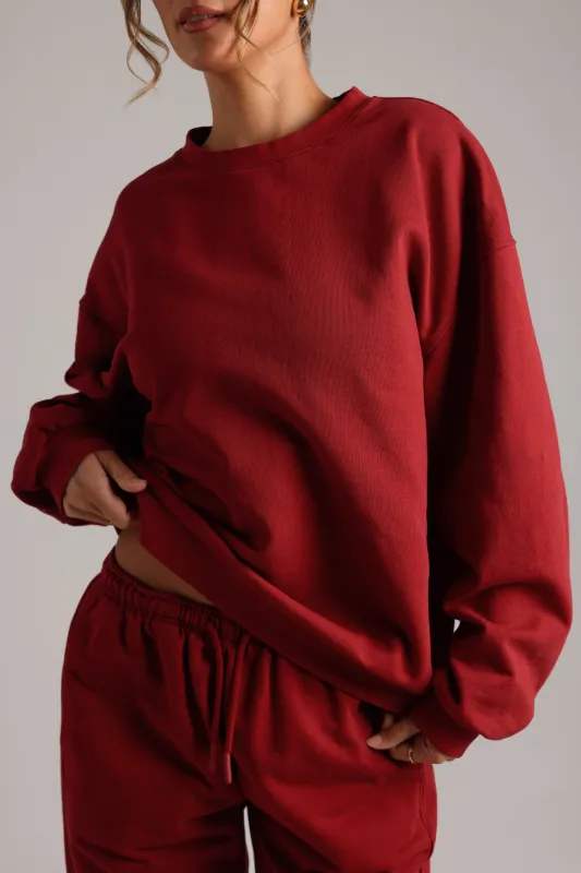 Classic Cotton Crewneck - Cranberry sold by My outfit online