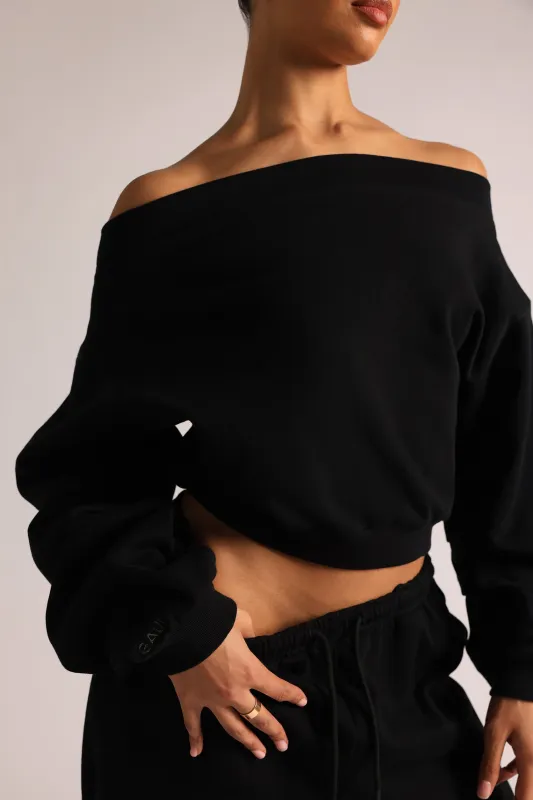 Drop Shoulder Sweatshirt - Black made by My outfit online
