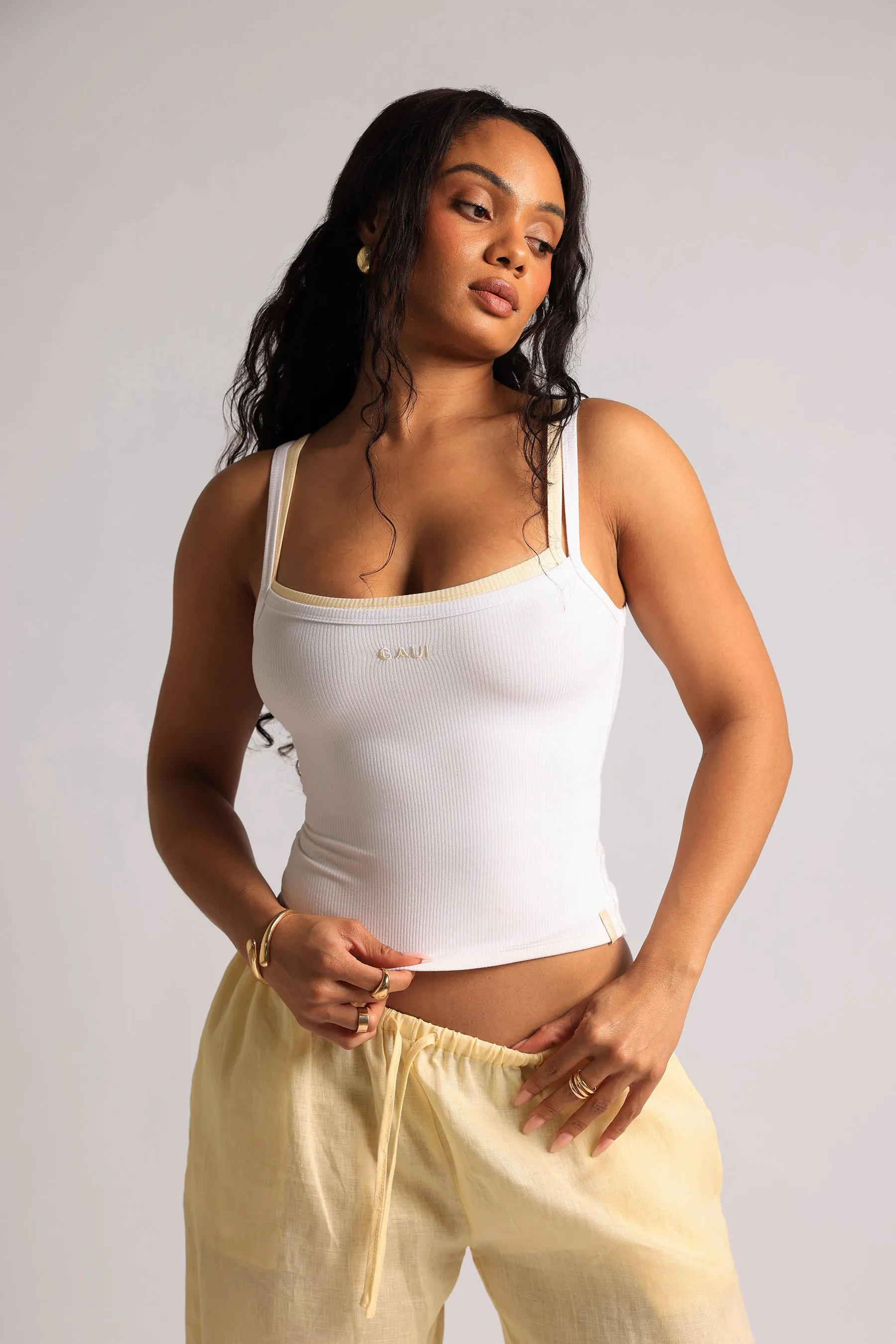 TwoTone Gaui Cami - White/Honeybutter sold by My outfit online product image thumbnail 4