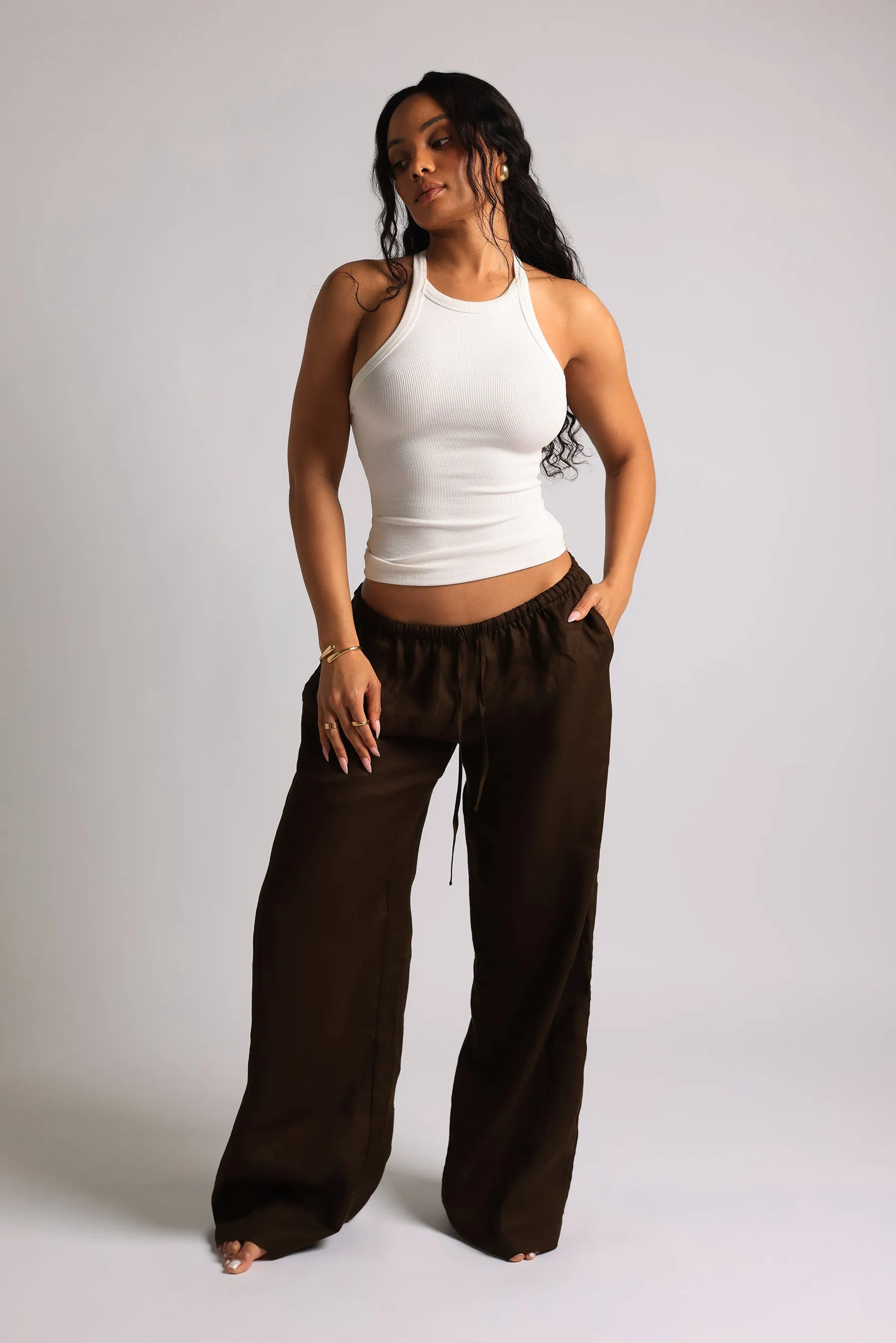 Heritage Linen Pants - Cocoa sold by My outfit online product image thumbnail 4