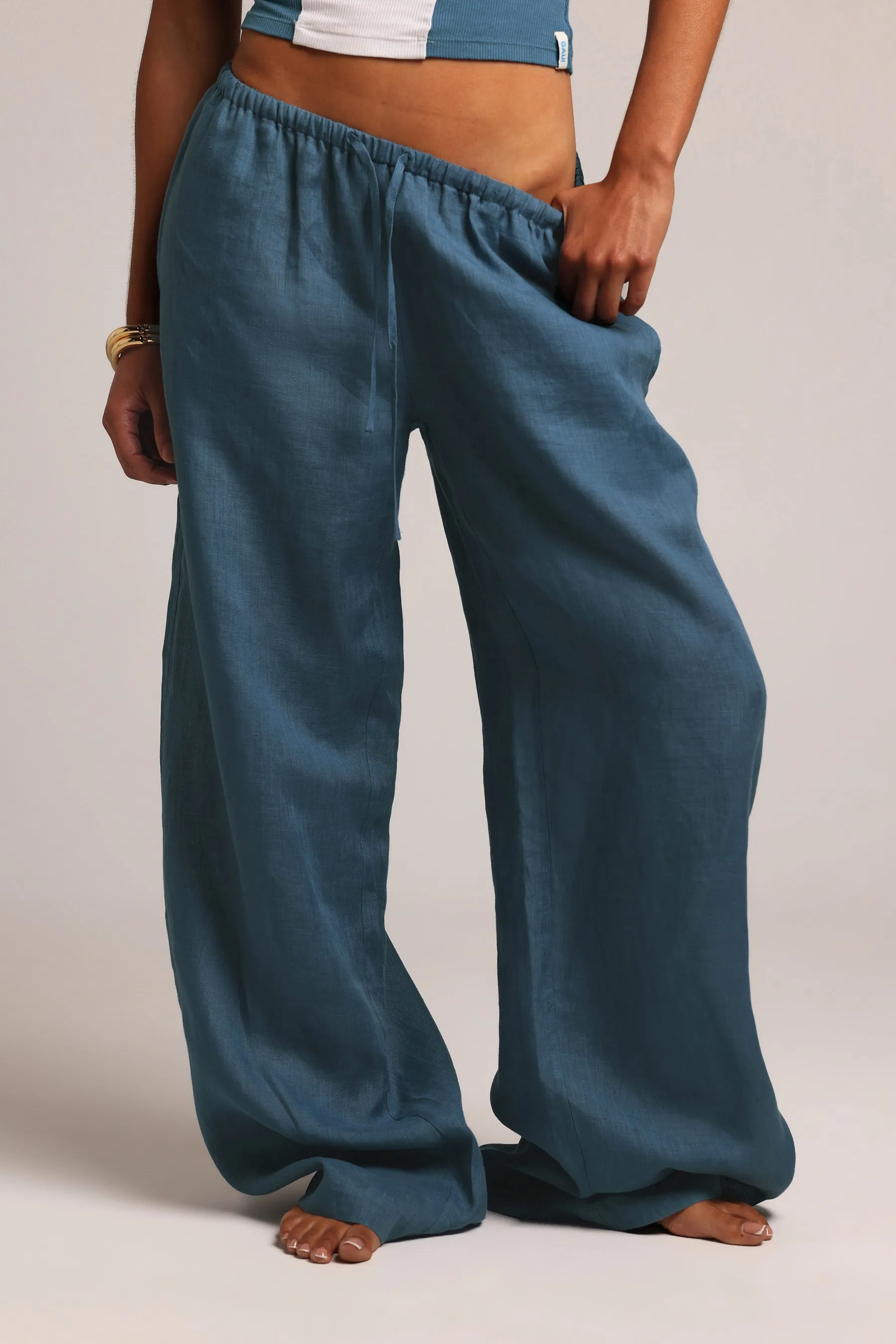 Heritage Linen Pants - Azul sold by My outfit online product image thumbnail 2