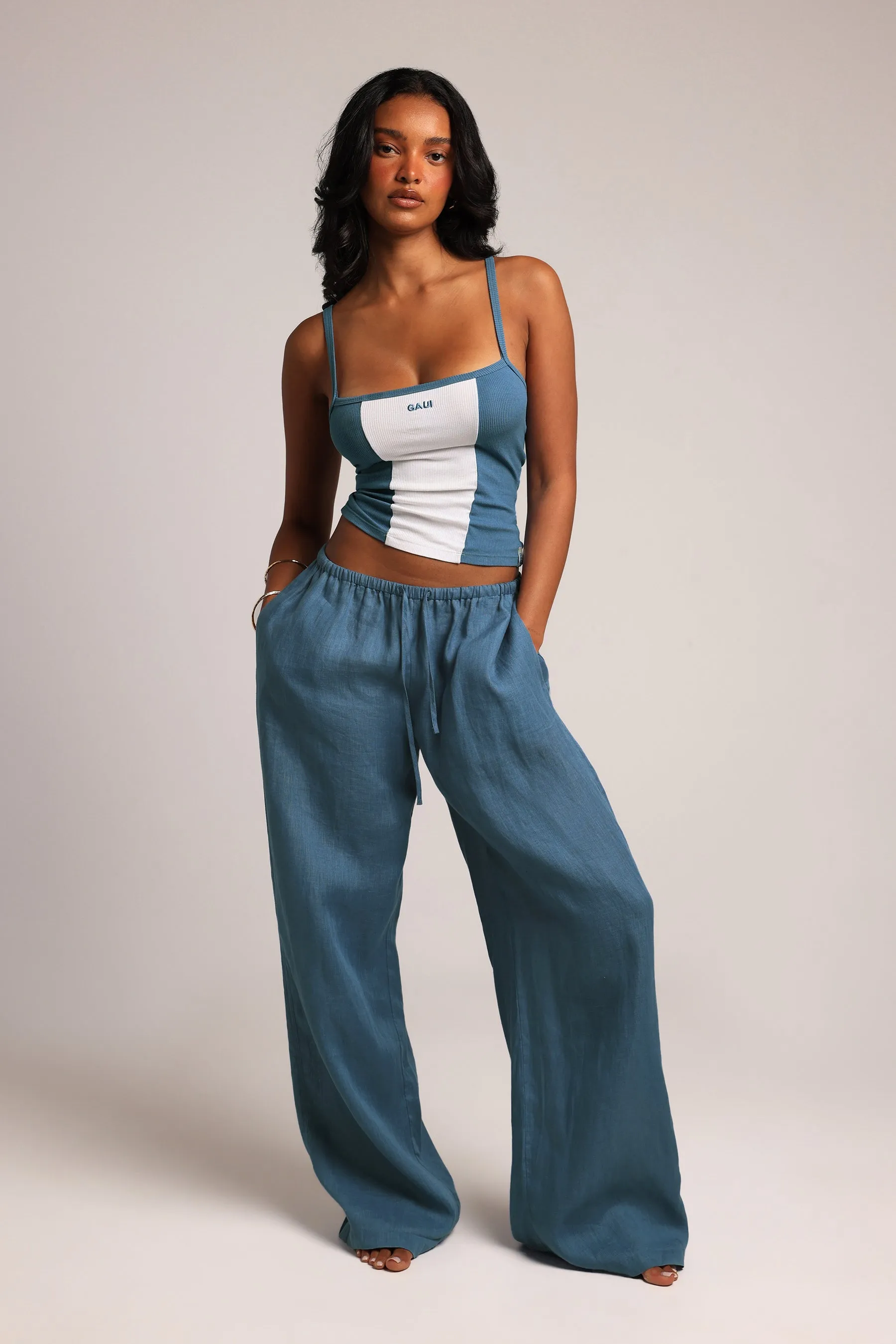 Heritage Linen Pants - Azul sold by My outfit online product image thumbnail 3