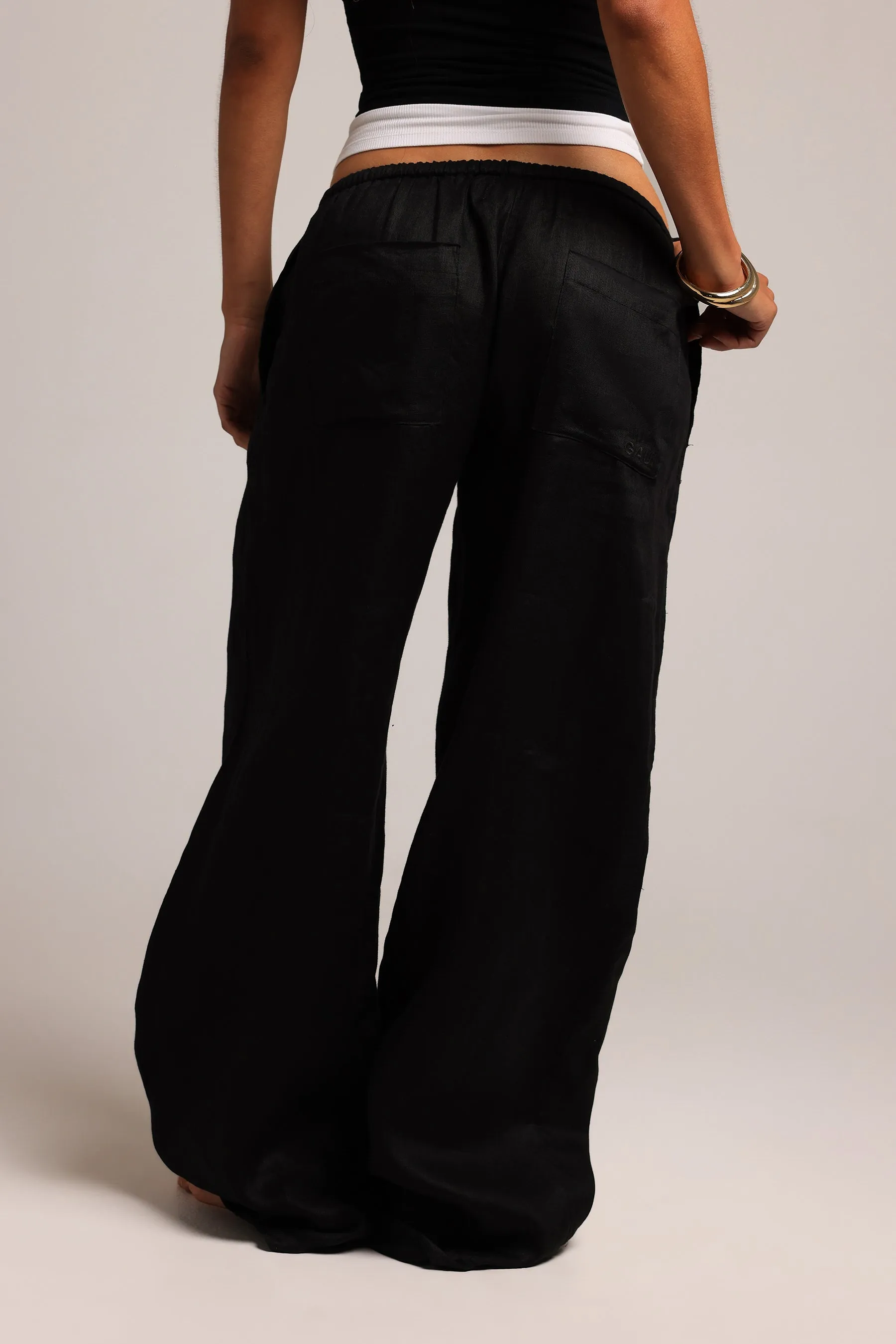 Heritage Linen Pants - Black sold by My outfit online product image thumbnail 4