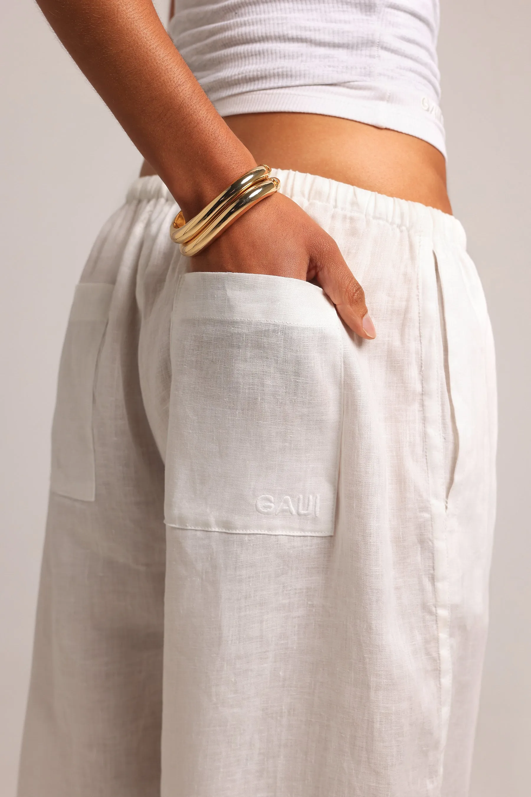 Heritage Linen Pants - White sold by My outfit online product image thumbnail 3