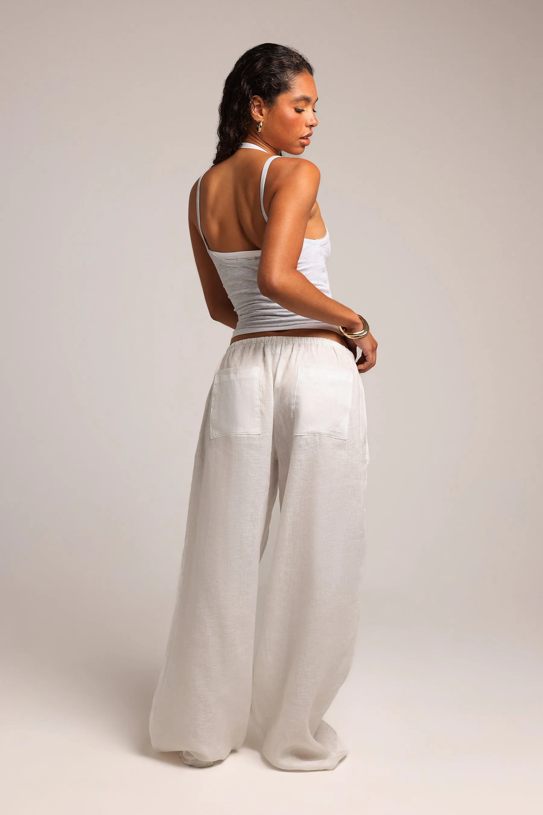 Heritage Linen Pants - White sold by My outfit online product image thumbnail 4
