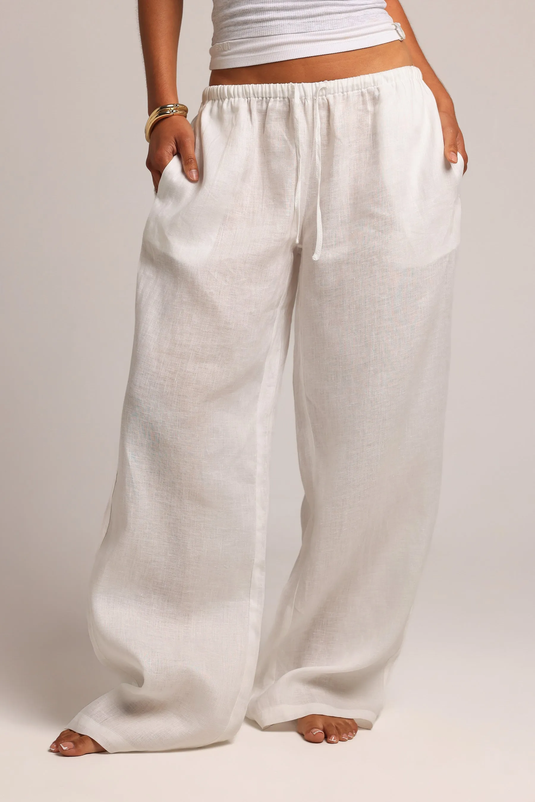 Heritage Linen Pants - White sold by My outfit online