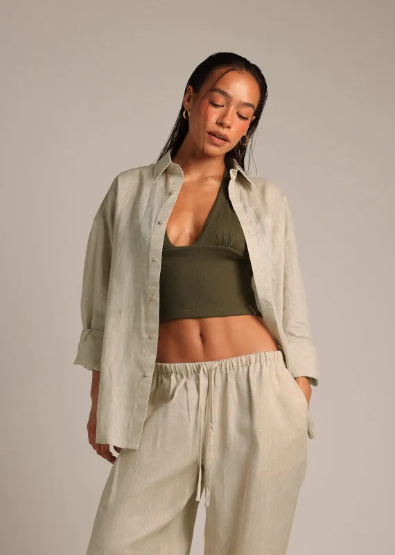 Heritage Linen Button Down - Sand made by My outfit online