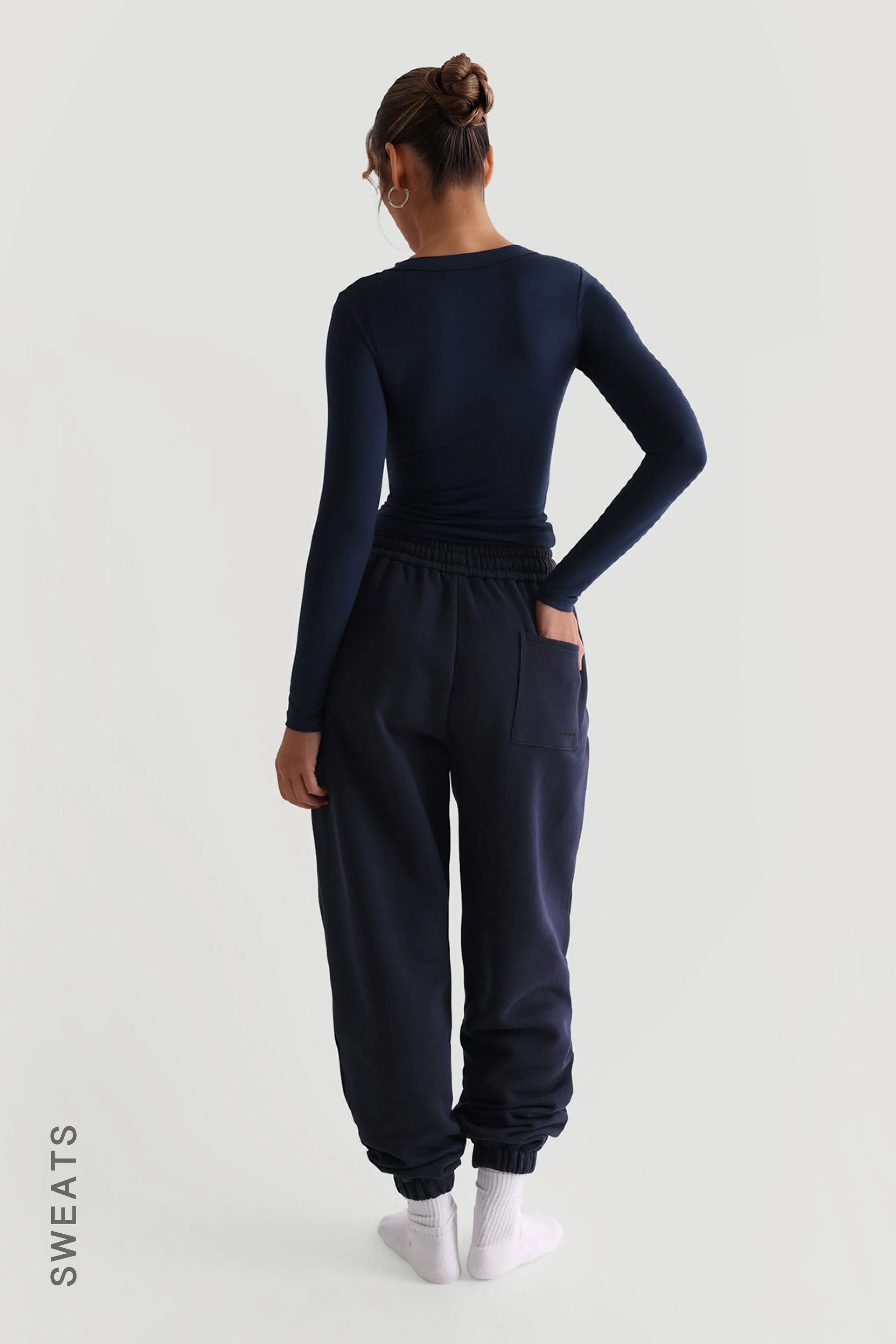Baggy Fit Structured Sweatpants - Navy sold by My outfit online product image thumbnail 4