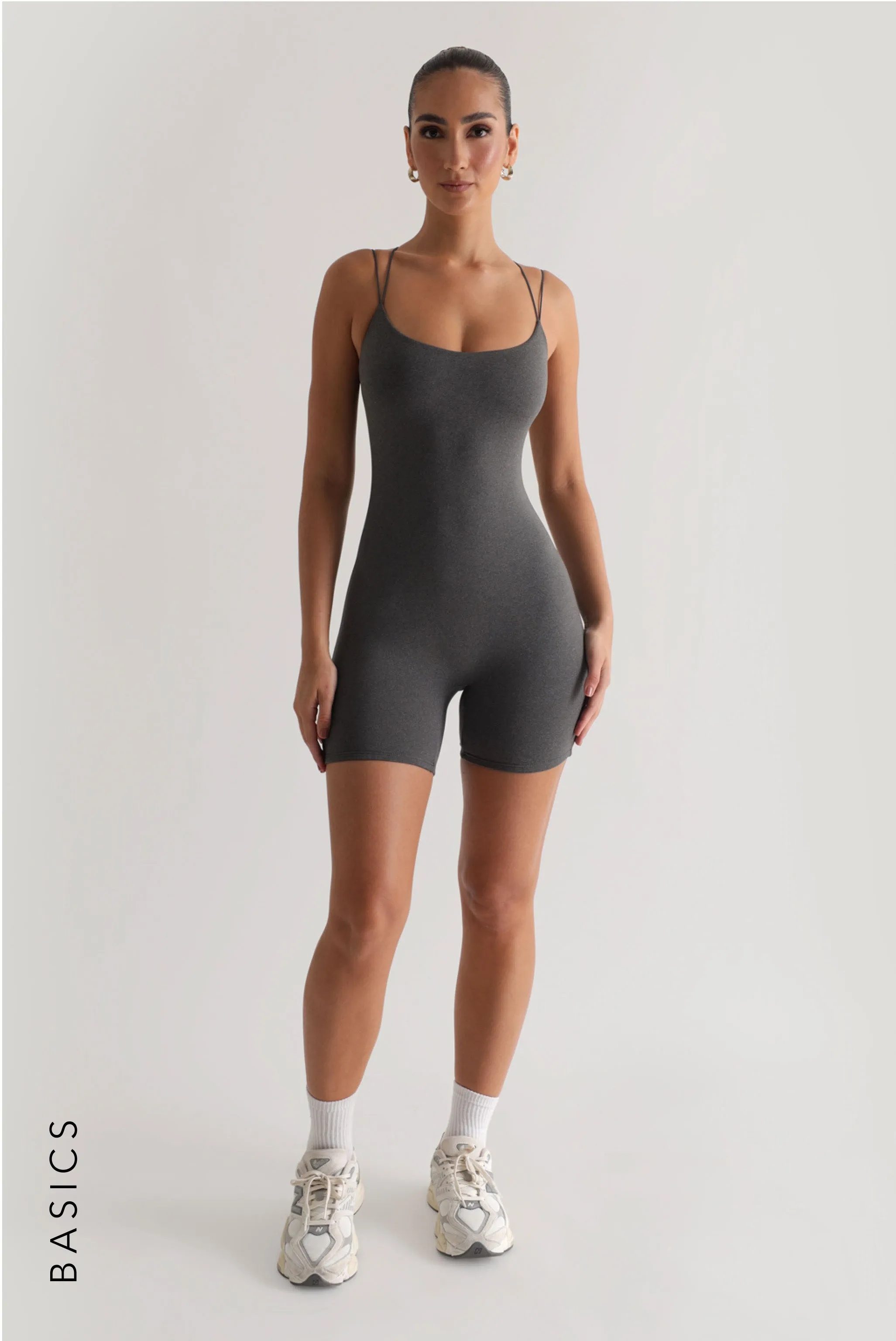 String Crossback Romper - Dark Heather Gray sold by My outfit online product image thumbnail 3