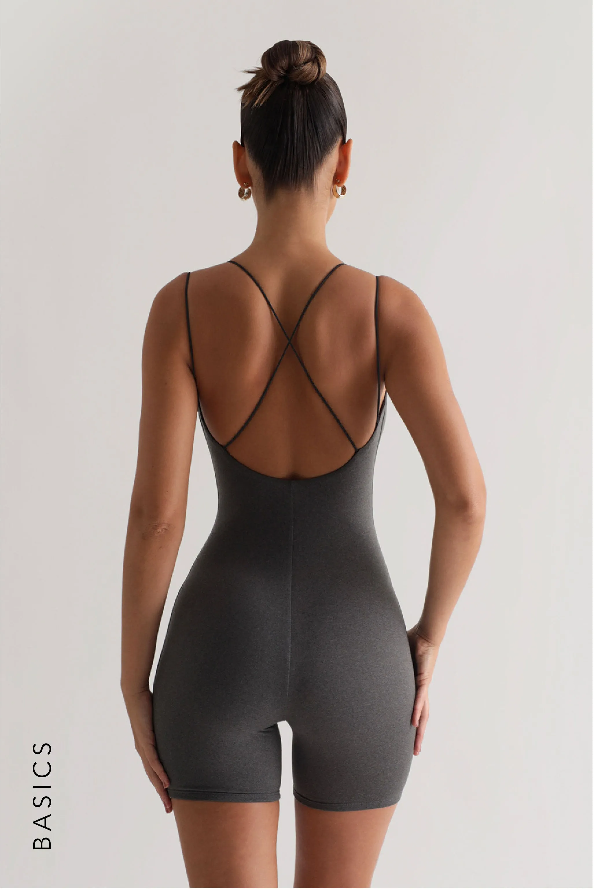 String Crossback Romper - Dark Heather Gray sold by My outfit online