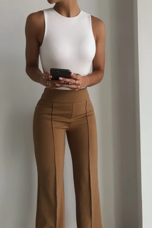 Classic Wide Leg Trousers - Tan sold by My outfit online